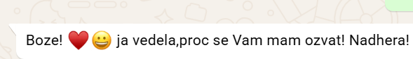 Zpráva od klientky